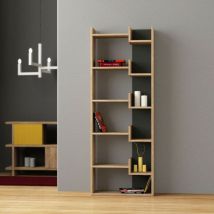 Effezeta Italia - tagère Oppa en Chêne et Anthracite 5 Niveaux, 11 Étagères p 22 x l 69 x h 162.5 cm