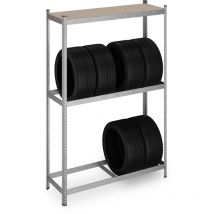 Relaxdays - Rangement pour 8 pneus, acier galvanisé, charge maximale totale : 795 kg, hlp : 180 x 120 x 40 cm, argenté