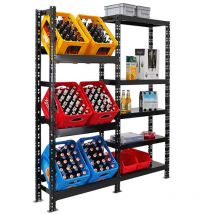 Proregal-regale Günstig Kaufen - tagère pour caisses de boissons gardasee HxPxL 180x160x30 cm 6 caisses + 5 planches Noir