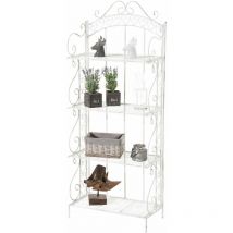 Décoshop26 - Estante para plantas 4 niveles 153x61x33 cm metal blanco envejecido ETA10020