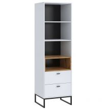Tagère Baltesi 105, Blanc + Chêne Artisan, Avec tiroirs, Ouvert, Stratifié, Le nombre de portes: 0, Nombre de tiroirs: 0, 202x60x40cm
