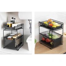 Tagère Rangement Cuisine,37.4 x 26.5 x 44 cm,noir