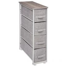 Etagère / Rangement en métal et polypropylène, gris clair - L.20 x P.48 x H.75 cm Pegane