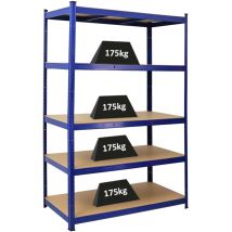 Proregal-preis-/leistungssieger - tagère robuste taurus HxLxP 180x90x60cm Charge totale 175kg Bleu étagère de cave, étagère enfichable, étagère de