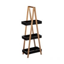 Five Simply Smart - tagère Salle de Bain 3 Niveaux 'Léa' 82cm Noir