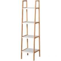 Etagère salle de bains grimsby bambou et blanc