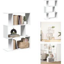Tagère séparatrice de pièce à 3 niveaux blanc 70x24x97 cm - Étagère Séparatrice De Pièce - Étagères Séparatrices De Pièces - Bibliothèque - Étagère à
