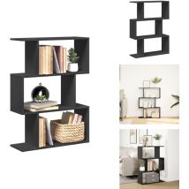 Tagère séparatrice de pièce à 3 niveaux noir 70x24x97 cm - Étagère Séparatrice De Pièce - Étagères Séparatrices De Pièces - Bibliothèque - Étagère à