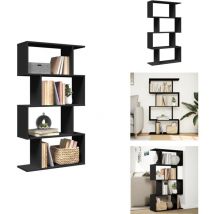 Tagère séparatrice de pièce à 4 niveaux noir 70x24x129 cm - Étagère Séparatrice De Pièce - Étagères Séparatrices De Pièces - Étagère - Bibliothèque