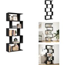 Tagère séparatrice de pièce à 5 niveaux noir 70x24x161 cm - Étagère Séparatrice De Pièce - Étagères Séparatrices De Pièces - Étagère - Bibliothèque