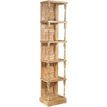 Libreria a Giorno in Legno massello L43xPR31xH200 cm Finitura Bianca Anticata