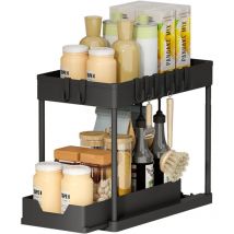 Centifree - tagère sous évier à 2 étages pour cuisine, plan de travail, étagère multifonctionnelle, étagère de cuisine, étagère à épices, étagère