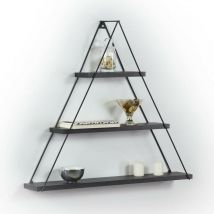Toscohome - Etagère triangulaire en bois 74 cm avec trois étagères en noir - Moset