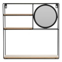 Tagère décorative avec petit miroir, 3 niveaux, 49 x 41 cm