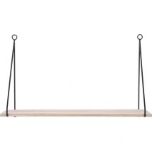 Tagère murale loft, bois de paulownia, 50 x 29 x 15 cm