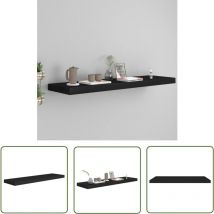 The Living Store Étagère murale flottante noir 90x23,5x3,8 cm mdf - Étagère Murale - Étagère Flottante - Décoration Murale - Rangement Mural - Meuble