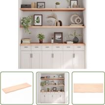 The Living Store Étagère murale 160x50x(2-4) cm bois de chêne massif non traité - Étagère Murale - Étagère Rustique - Étagère En Bois - Étagère Chêne