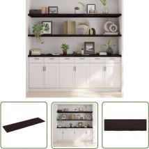 The Living Store Étagère murale marron foncé bois chêne massif traité - Étagère Murale - Étagère Rustique - Étagère En Bois - Étagère Chêne - Étagère