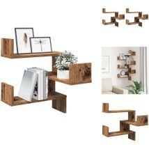 Tagères d'angle murales 2 pcs vieux bois 40x40x49,5 cm - Étagère D'angle Murale - Étagères D'angle Murales - Étagère Murale - Étagère D'angle