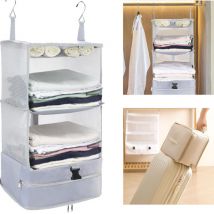 Tagères de voyage suspendus, organisateur de valise portatif pliant, Cubes d'emballage de bagages, organisateurs de rangement de placard, sac de