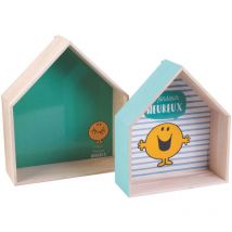 Monsieur Madame - Etagères en bois maison (Lot de 2)