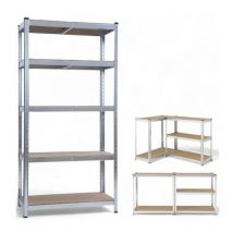 Etagères modulables 5 plateaux 90 x 40 x h180cm 875Kg en Kit Acier galvanisé 4 Pieds