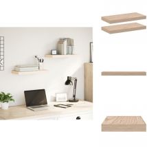 Tagères flottantes 2 pcs 50x23,5x4 cm bois d'ingénierie - Étagère Flottante - Étagères Flottantes - Étagère Murale - Étagère De Buanderie