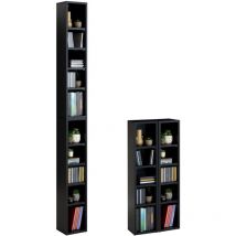 Etagères modulables musique pour cd et dvd, en mélaminé noir mat