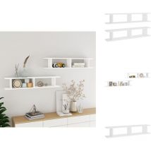 Tagères murales 2 pcs Blanc 105x18x20 cm bois d'ingénierie - Étagère Murale - Étagères Murales - Étagère Cube Murale - Étagères Cube Murales