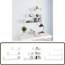 Tagères murales 3 pcs Blanc brillant Bois d'ingénierie - Etagere Murale - Etageres Design - Rangement Mural - Meuble Blanc - Étagère Bois