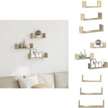 Étagères murales 3 pcs chêne sonoma bois d'ingénierie - Étagère Murale - Étagères Murales - Étagère Flottante - Étagère Murale Flottante