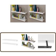 Tagères murales 4 pcs Blanc 80 cm - Etagere Murale - Étagères Murales - Rangement Mural - Decoration Murale - Meuble Mural