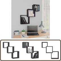 Tagères murales cubiques Gris 68x15x68 cm bois d'ingénierie - Etagere Murale - Etageres Murales - Etagere Cubique - Étagères Murales - Rangement Mural