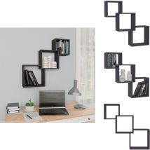 Tagères murales cubiques Gris 68x15x68 cm bois d'ingénierie - Etagere Murale - Etageres Murales - Etagere Cubique - Étagères Murales - Rangement Mural