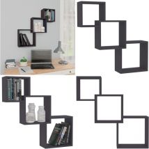 Tagères murales cubiques Gris 68x15x68 cm bois d'ingénierie - Etagere Murale - Etageres Murales - Etagere Cubique - Étagères Murales - Rangement