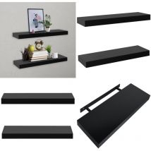 Tagères murales flottantes 2 pcs Noir 40x20x3,8 cm - Etagere Murale - Etageres Murales - Étagère Flottante - Étagères Flottantes - Rangement Mural