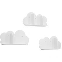 Sweeek - Lot de 3 étagères murales blanches nuage pour chambre enfant