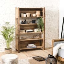 Andrian - Étagère marron 5 niveaux bois Pin recyclé