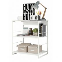 Etagère Blanche Pieds Métalliques 3 Etagères l 67.8 h 75 p 45 cm