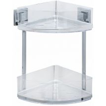 Wenko - Etagère d'angle en acier inox Quadro 2 niveaux