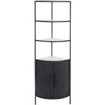 Etagère d'angle en métal et marbre Mona