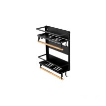 Etagère de cuisine murale Attraction magnétique 40×30×11CM Noir