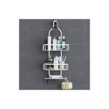 Kinsi - Etagère de Douche, Etagere douche à suspendre, Meuble wc étagère, sans percer, étagère de salle de bain, tablette suspendue, argenté