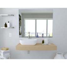 Étagère salle de bain 120x10 cm chameau avec lavabo sur pied - Girasole - 120 cm Standard