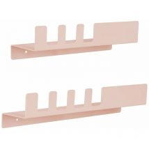 Casa Pura - tagère murale Métal Rose Lot de 2 30 x 8 x 8 et 36 x 8 x 8