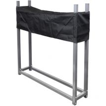 Etagère pour Bois de Chauffage Panier pour le Bois de Chauffage avec Enveloppe de Protection Couvercle 112 x 115 cm V2aox