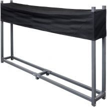 V2aox - Etagère pour Bois de Chauffage Panier pour le Bois de Chauffage avec Enveloppe de Protection Couvercle 200 x 115 cm