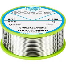 Felder Löttechnik - Felder ISO-Core Clear SAC305 Étain à souder bobine Sn96,5Ag3Cu0,5 0.250 kg 0.75 mm