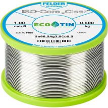 Felder Löttechnik - Felder ISO-Core Clear SAC305 Étain à souder bobine Sn96,5Ag3Cu0,5 0.500 kg 1 mm