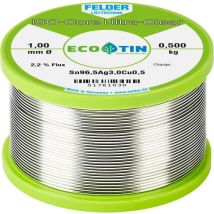 Felder Löttechnik - Felder ISO-Core Ultra Clear SAC305 Étain à souder bobine Sn96,5Ag3Cu0,5 0.500 kg 1 mm